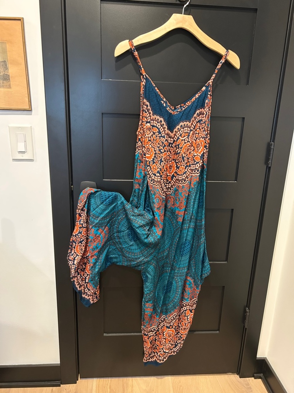Flowy Teal & Orange Bohemian jumper